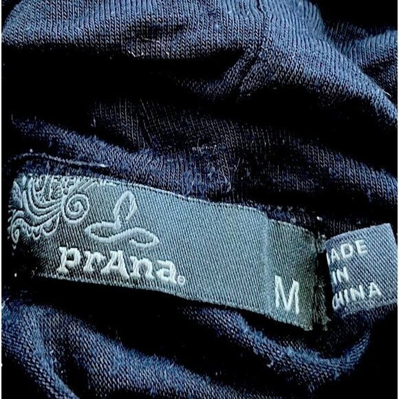 Prana Womens Foundation Turtleneck Top Sz Medium Black Modal Minimalist Shirt - Picture 6 of 6